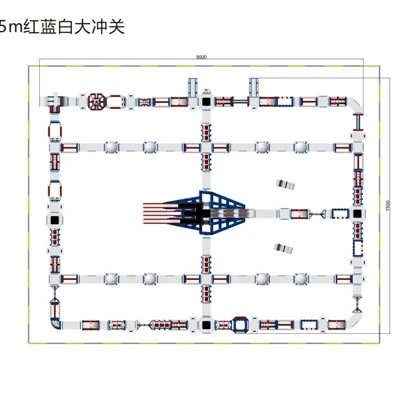 바운스 하우스 97x75m를 갖춘 모바일 워터 파크 및 유원지